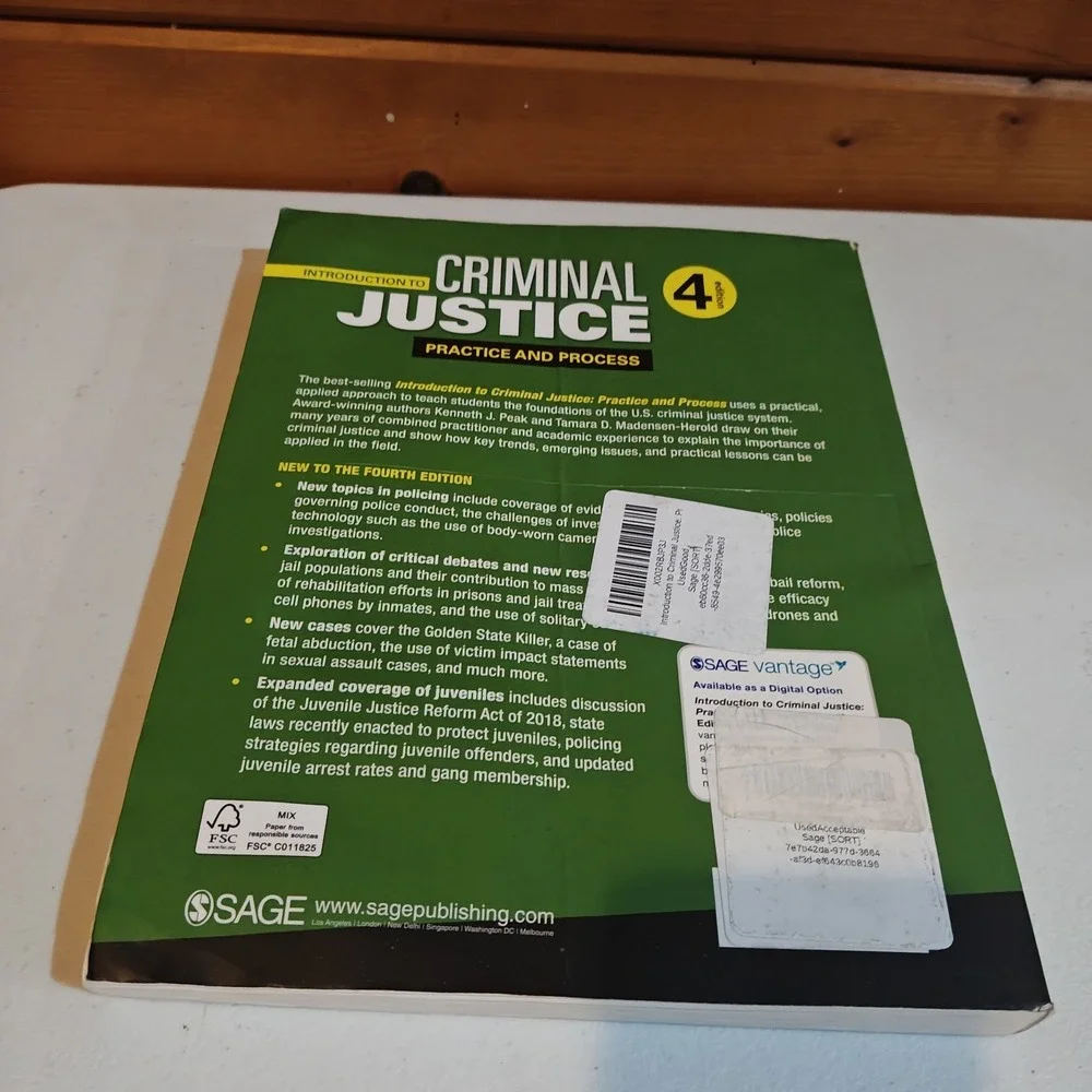 Introduction to Criminal Justice: Paperback, Peak Kenneth J Good 9781544372938‎